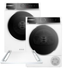 Акція на Пральна машина повнагабаритна Bosch Serie 8 WGB24400UA + Сушильний автомат Bosch WQB245B0UA + EU З'єднувальна планка Bosch WTZ27500 (комплект) від Rozetka