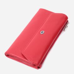 Акція на Гаманець жіночий шкіряний для карток ST Leather Accessories 22699 Червоний від Rozetka