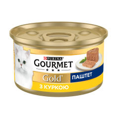 Акція на Вологий корм для дорослих кішок GOURMET Gold паштет з куркою, 85 г від Eva