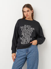 Акція на Світшот на флісі жіночий H&M 1011828_біл.нап S Чорний від Rozetka