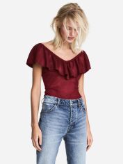 Акція на Топ жіночий H&M XAZ057419SJZP M Бордовий від Rozetka