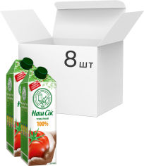 Акція на Упаковка сока ОКЗДП Наш Сок Томатный 100% сок с солью 1.43 л х 8 шт (4820003689455_4820003682142) від Rozetka UA