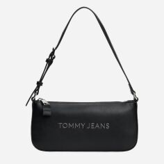 Акція на Сумка багет середня Tommy Jeans AW0AW16270-BDS Чорна від Rozetka