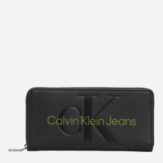 Акція на Гаманець жіночий зі штучної шкіри Calvin Klein Jeans K60K607634-0GL Чорний від Rozetka