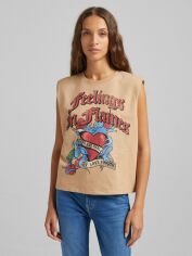 Акція на Майка Bershka XAZ371925GMZF L Бежева від Rozetka