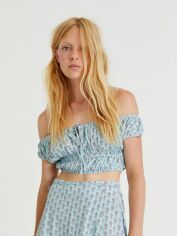 Акція на Топ жіночий Pull & Bear XAZ379165QLDO S Блідо-блакитний від Rozetka