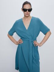 Акція на Плаття коротке літнє жіноче Zara XAZ264924IFWS S Синє від Rozetka