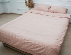 Акція на Комплект постільної білизни Drimota двоспальний 180x220 см Pink Сатин страйп від Rozetka