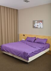 Акція на Комплект постільної білизни Drimota King Size 220x240 см Violet Сатин страйп від Rozetka
