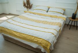 Акція на Комплект постільної білизни Drimota двоспальний 180x220 см Premium Gold бавовна від Rozetka