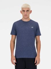 Акція на Футболка довга чоловіча New Balance Nb Heathertech MT41070NNH S Синя від Rozetka