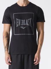 Акція на Футболка бавовняна довга чоловіча Everlast 37M291J86-2000 L Чорна з принтом від Rozetka