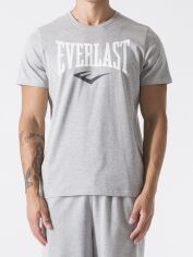 Акція на Футболка бавовняна довга чоловіча Everlast 37M290J86-M000 S Сіра з принтом від Rozetka