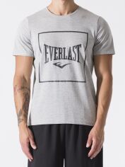 Акція на Футболка бавовняна довга чоловіча Everlast 37M291J86-M000 S Сіра з принтом від Rozetka