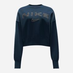 Акція на Світшот жіночий Nike W Nsw Phnx Flc Oos Logo Crew FV7674-478 L Синій від Rozetka