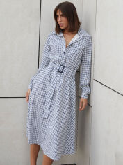 Акція на Плаття-сорочка міді літнє жіноче Seventeen 2195.6072 2XL-3XL Синьо-біле від Rozetka