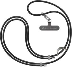 Акція на Ремінець для смартфона ArmorStandart Silicone Rope Titanium Black with Grey holder від Rozetka