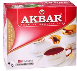 Акція на Чай чорний Akbar Цейлонський дрібнолистовий 2 г х 100 фільтр-пакетиків від Rozetka