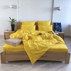 Акція на Комплект постільної білизни Lelit Сімейний 150х215 см x 2 шт Жовтий Страйп сатин SS-3017/1 від Rozetka