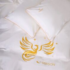 Акція на Комплект постільної білизни MirSon Сімейний 2 x 143 x 210 см 0001 Moko White Fire Bird Сатин Elit від Rozetka