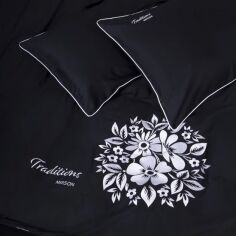 Акція на Комплект постільної білизни MirSon Сімейний 2 x 160 x 220 см 0055 Black Pearl Traditions Сатин Elit від Rozetka