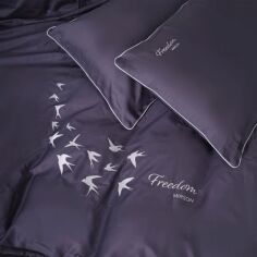 Акція на Комплект постільної білизни MirSon Сімейний 2 x 160 x 220 см 0240 Iron Grey Freedom Сатин Elit від Rozetka