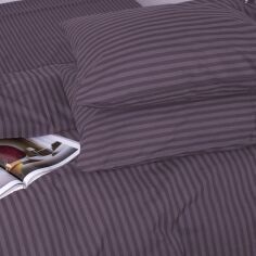 Акція на Наволочка MirSon Ranforce Elite 17-0603 Stripe Violet 60х60 см від Rozetka