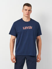 Акція на Футболка бавовняна довга чоловіча Levi's 16143-1489 S Синя від Rozetka