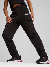 Акція на Спортивні штани на флісі жіночі Puma Ess+ Cargo Pants Fl 68250201 XL Чорні від Rozetka