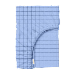 Акція на Простынь на резинке в детскую кроватку Blue Geometry Cosas ранфорс 60х120 см від Podushka