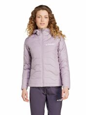 Акція на Куртка демісезонна коротка з капюшоном жіноча Adidas TERREX W Mt Ins Ho Jkt IM8198 M Фіолетова від Rozetka