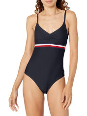 Акція на Суцільний купальник жіночий Tommy Hilfiger 704808075 XS Синій від Rozetka