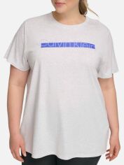 Акція на Футболка бавовняна довга жіноча Calvin Klein 59848706 2X Сіра від Rozetka