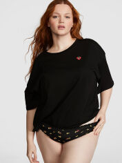 Акція на Піжама (футболка + трусики) жіноча Victoria's Secret 865981419 XS Чорна від Rozetka