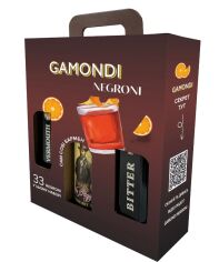 Акція на Gamondi Negroni набір: Джин Mr. Higgins London Dry Gin 37,5% 1 л + Лікер Gamondi Bitter 25% 1 л + Вермут Gamondi Vermouth Rosso Di Torino 18% 1 л (ALR17843) від Y.UA