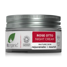 Акція на Нічний крем для обличчя Dr. Organic Bioactive Skincare Rose Otto Night Cream з олією троянди Отто, 50 мл від Eva