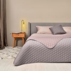 Акція на Покрывало стеганое двусторонее Silhouette Ideia беж 240х260 см від Podushka