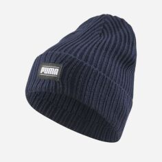 Акція на Шапка біні Puma Ribbed Classic Cuff Beanie 02403802 Темно-синя від Rozetka