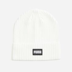 Акція на Шапка біні Puma Ribbed Classic Cuff Beanie 2403806 Біла від Rozetka