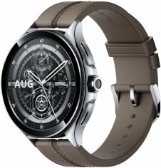 Акція на Xiaomi Watch 2 Pro Silver Case with Brown Leather Strap (UA) від Y.UA