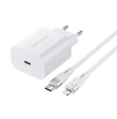 Акція на Proove Wall Charger USB-C Rapid 20W White with Lightning Cable (WCRP20012102) від Stylus