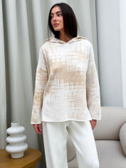 Акція на Худі оверсайз жіноче ARTKNIT Vibe Cotton S Молочне від Rozetka
