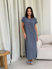 Акція на Плаття-футболка міді літнє жіноче ARTKNIT Маргарет L Графітове від Rozetka