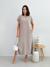 Акція на Сукня-футболка міді літня жіноча ARTKNIT Маргарет XXL Корда від Rozetka
