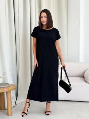 Акція на Плаття-футболка міді літнє жіноче ARTKNIT Маргарет XL Чорне від Rozetka