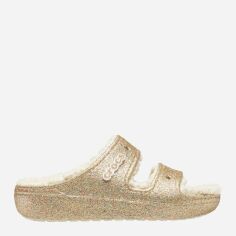 Акція на Жіночі шльопанці Crocs Classic Cozzzy Glitter CR208124 37-38 (M5/W7) 23 см Золотисті від Rozetka