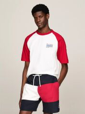 Акція на Футболка бавовняна довга чоловіча Tommy Hilfiger MW36971-XLG(Primary Red-Ecru) M Червона від Rozetka