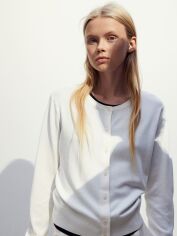 Акція на Кардиган в'язаний жіночий H&M 060579541_white M Білий від Rozetka