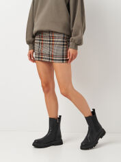Акція на Спідниця міні осіння пряма жіноча H&M 0815544_черв.чор.кліт 36 Бежева від Rozetka