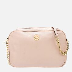 Акція на Сумка крос-боді жіноча шкіряна маленька Michael Kors 837002845 Рожева від Rozetka